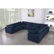 Meridian Furniture Serene Linen Fabric Modular Sectional w/Pillows in Navy