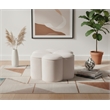 Meridian Furniture Daisy Flower Shaped Cream Velvet Ottoman