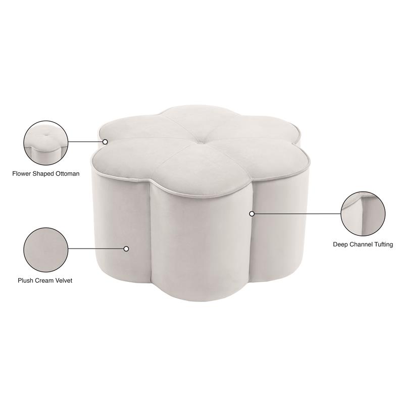 Meridian Furniture Daisy Velvet Ottoman Meridian Furniture Daisy Velvet Ottoman