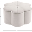 Meridian Furniture Daisy Flower Shaped Cream Velvet Ottoman