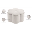 Meridian Furniture Daisy Flower Shaped Cream Velvet Ottoman