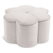 Meridian Furniture Daisy Flower Shaped Cream Velvet Ottoman