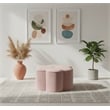 Meridian Furniture Daisy Flower Shaped Pink Velvet Ottoman