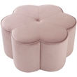 Meridian Furniture Daisy Flower Shaped Pink Velvet Ottoman