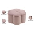 Meridian Furniture Daisy Flower Shaped Pink Velvet Ottoman