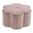 Meridian Furniture Daisy Flower Shaped Pink Velvet Ottoman