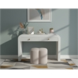 Meridian Furniture Clover Flower Shaped Cream Velvet Ottoman