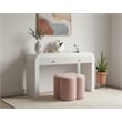Meridian Furniture Clover Flower Shaped Pink Velvet Ottoman