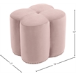 Meridian Furniture Clover Flower Shaped Pink Velvet Ottoman