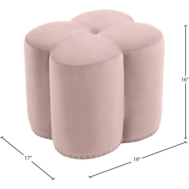 Meridian Furniture Clover Velvet Ottoman Meridian Furniture Clover Velvet Ottoman