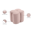 Meridian Furniture Clover Flower Shaped Pink Velvet Ottoman