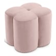 Meridian Furniture Clover Flower Shaped Pink Velvet Ottoman