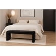 Meridian Furniture Minimalist Black Velvet Bench