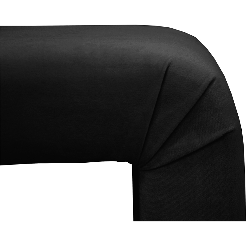 Meridian Furniture Minimalist Black Velvet Bench