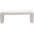 Meridian Furniture Minimalist Cream Velvet Bench