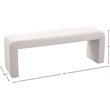 Meridian Furniture Minimalist Cream Velvet Bench
