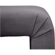 Meridian Furniture Minimalist Gray Velvet Bench