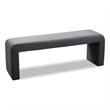Meridian Furniture Minimalist Gray Velvet Bench
