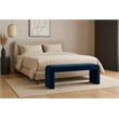 Meridian Furniture Minimalist Navy Velvet Bench
