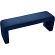 Meridian Furniture Minimalist Navy Velvet Bench