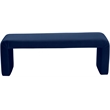 Meridian Furniture Minimalist Navy Velvet Bench