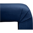 Meridian Furniture Minimalist Navy Velvet Bench
