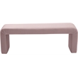 Meridian Furniture Minimalist Pink Velvet Bench