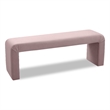 Meridian Furniture Minimalist Pink Velvet Bench