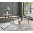 Meridian Furniture Casper Glass Top Square Coffee Table in Acrylic/Gold Legs