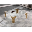 Meridian Furniture Casper Glass Top Square Coffee Table in Acrylic/Gold Legs