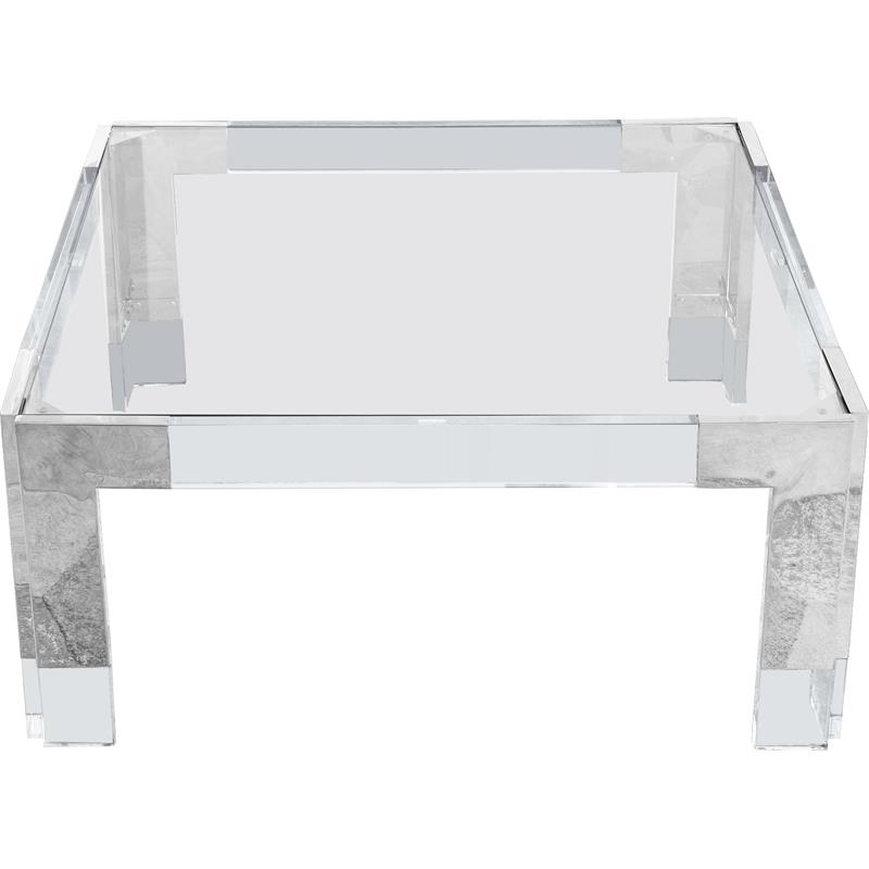Meridian Furniture Casper Squared Glass Top Coffee Table in Chrome
