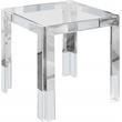 Meridian Furniture Casper Stainless Steel Squared Glass Top End Table in Chrome
