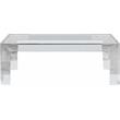 Meridian Furniture Casper Rectangular Glass Top Coffee Table in Chrome