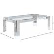 Meridian Furniture Casper Rectangular Glass Top Coffee Table in Chrome