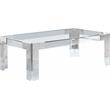Meridian Furniture Casper Rectangular Glass Top Coffee Table in Chrome