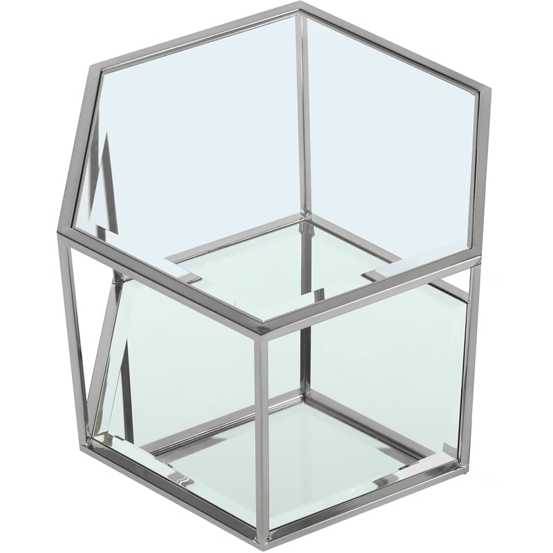 Meridian Furniture Sei Modular Stainless Steel and Glass Coffee Table