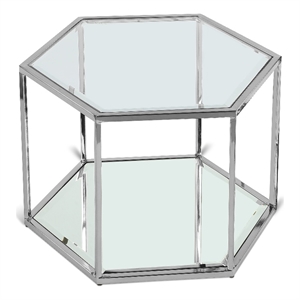 Meridian Furniture Sei Modular Stainless Steel and Glass Coffee Table