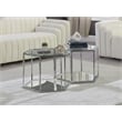 Meridian Furniture Sei Modular Stainless Steel and Glass 2 Piece Coffee Table