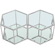 Meridian Furniture Sei Modular Stainless Steel and Glass 2 Piece Coffee Table