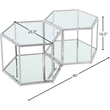 Meridian Furniture Sei Modular Stainless Steel and Glass 2 Piece Coffee Table