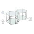 Meridian Furniture Sei Modular Stainless Steel and Glass 2 Piece Coffee Table