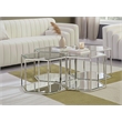 Meridian Furniture Sei Modular Stainless Steel and Glass 4 Piece Coffee Table