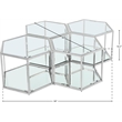 Meridian Furniture Sei Modular Stainless Steel and Glass 4 Piece Coffee Table