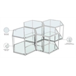 Meridian Furniture Sei Modular Stainless Steel and Glass 4 Piece Coffee Table