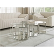 Meridian Furniture Sei Modular Stainless Steel and Glass 5 Piece Coffee Table