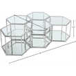 Meridian Furniture Sei Modular Stainless Steel and Glass 5 Piece Coffee Table