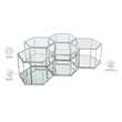Meridian Furniture Sei Modular Stainless Steel and Glass 5 Piece Coffee Table