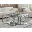 Meridian Furniture Sei Modular Stainless Steel and Glass 7 Piece Coffee Table