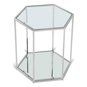 Meridian Furniture Sei Modular Stainless Steel and Glass End Table