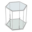 Meridian Furniture Sei Modular Stainless Steel and Glass End Table